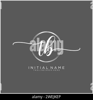 TB Initial handwriting logo with circle Stock Vector