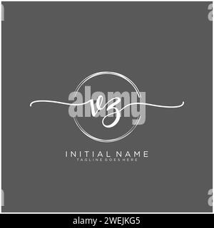 VZ Initial handwriting logo with circle Stock Vector