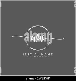 WV Initial handwriting logo with circle Stock Vector