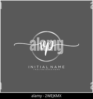 VP Initial handwriting logo with circle Stock Vector