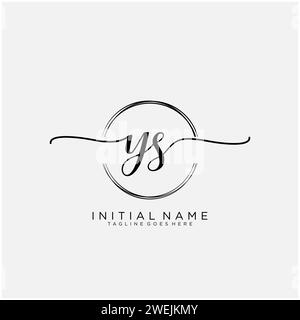 YS Initial handwriting logo with circle Stock Vector