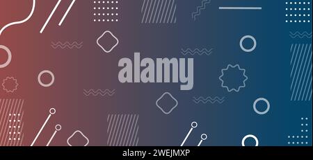 Abstract blue glowing lines on dark Gradient Color Business Style Purple Blue Geometric Border Background design Stock Vector