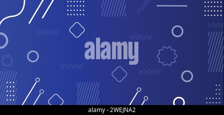 Abstract blue glowing lines on dark Gradient Color Business Style Purple Blue Geometric Border Background design Stock Vector