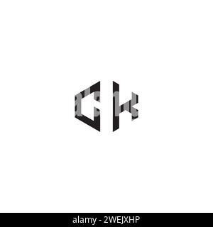CK abstract concept in high quality professional design that will print well across any print media Stock Vector