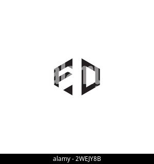 FD abstract concept in high quality professional design that will print well across any print media Stock Vector