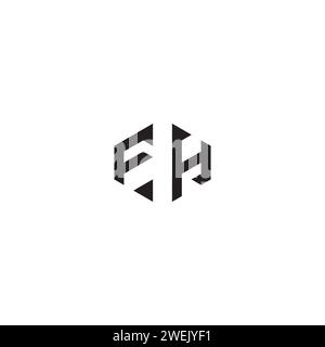 FH abstract concept in high quality professional design that will print well across any print media Stock Vector