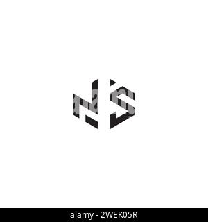 NS abstract concept in high quality professional design that will print well across any print media Stock Vector