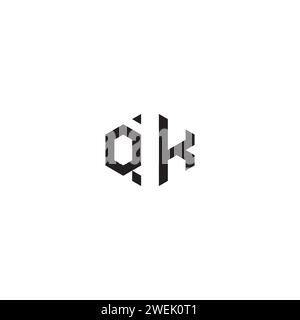 QK abstract concept in high quality professional design that will print well across any print media Stock Vector