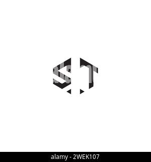 ST abstract concept in high quality professional design that will print well across any print media Stock Vector