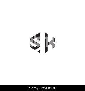 SK abstract concept in high quality professional design that will print well across any print media Stock Vector