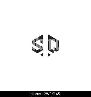 SQ abstract concept in high quality professional design that will print well across any print media Stock Vector