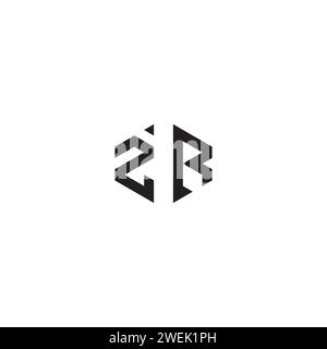ZR abstract concept in high quality professional design that will print well across any print media Stock Vector