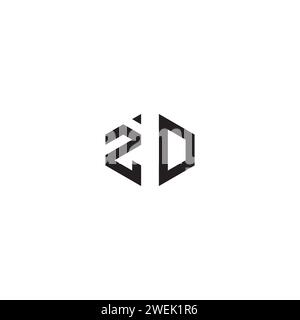 ZD abstract concept in high quality professional design that will print well across any print media Stock Vector