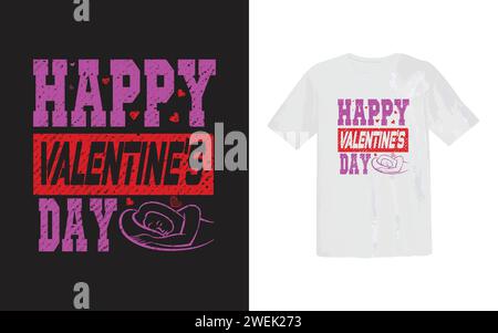 Valentine's Day T-shirt Design. Creative new design. Trendy typography T-shirt template. vector print on demand design. best sell t-shirt. Stock Vector