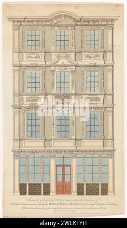 Facade of the Thomas Tegg store in London, Anonymous, After George Smith, 1824 - 1846 print   paper etching façade (of house or building) Castle of Villette ** Stock Photo