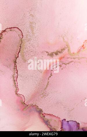Abstract purple paint background. Acrylic texture with marble pattern Stock Photo