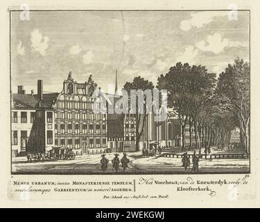 View of Lange Voorhout in The Hague, 1695 - 1705 print Print from a series of 71 prints with Rhine landscapes, faces on royal palaces and cityscapes from The Hague and Amsterdam.  paper etching avenue, boulevard, promenade, esplanade The Hague. Long Forest Stock Photo