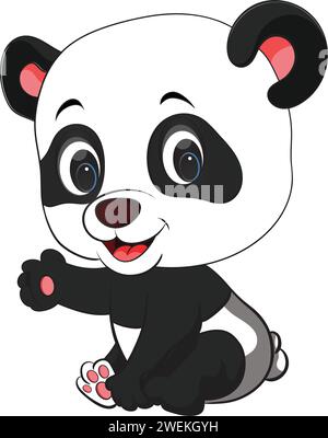 Vector Illustration Baby panda character collections Stock Vector