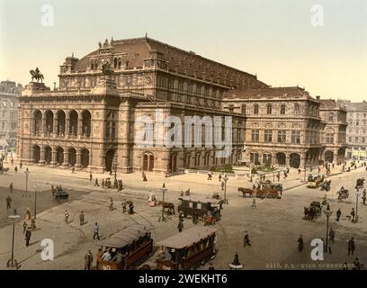 The Opera House in the city of Vienna, Austria, ca. 1890-1900 Stock Photo