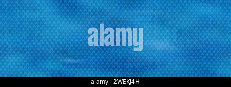 Grunge-patterned blue pique fabric seamless backdrop. Waffle towels and sport-style t-shirts vector background with noisy texture. Textile swatch Stock Vector