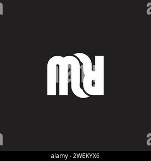 letter md linked curve rotation logo vector Stock Vector