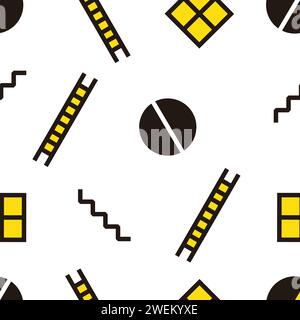simple window ladder home tools seamless pattern vector Stock Vector