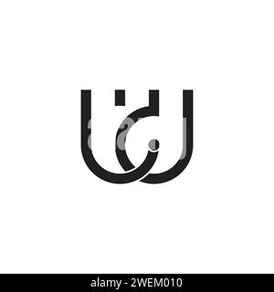 letter wd overlapping loop simple logo vector Stock Vector