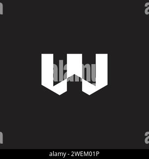 letter w stripes roof logo vector Stock Vector