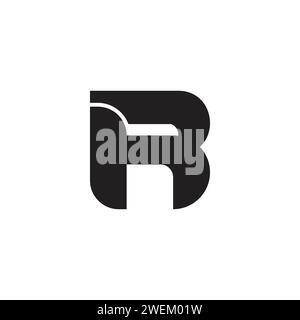 letter hr simple linked overlap logo vector Stock Vector