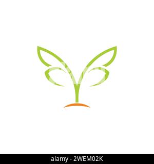 letter y elegant plant soil logo vector Stock Vector