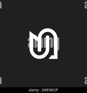 letter un linked loop geometric logo vector Stock Vector