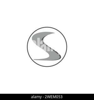 letter s curves 3d flat logo vector Stock Vector