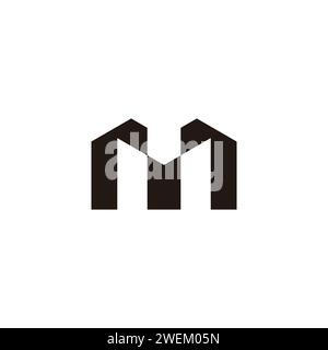 letter m tall building simple geometric logo vector Stock Vector