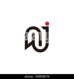letter nj linked loop line logo vector Stock Vector
