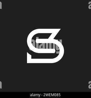 letter cs linked loop line logo vector Stock Vector
