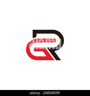 letter gr linked colorful geometric line logo vector Stock Vector