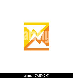letter n z flash linked energy symbol logo vector Stock Vector