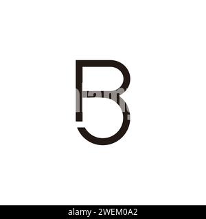 letter rb linked geometric loop logo vector Stock Vector
