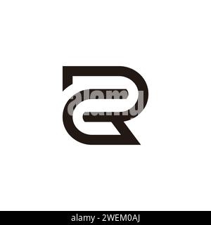 letter cr loop linked geometric logo vector Stock Vector