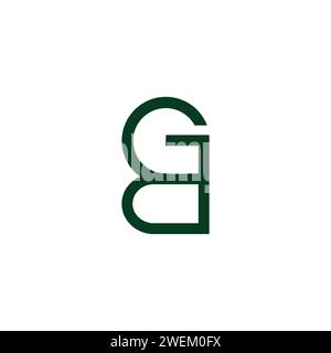 letter gd linked line simple geometric logo vector Stock Vector