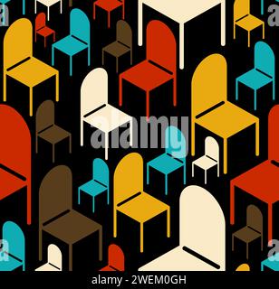 Chair pattern seamless. Office Chairs background Stock Vector