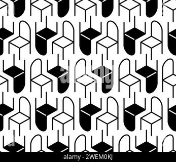 Chair pattern seamless. Office Chairs background Stock Vector
