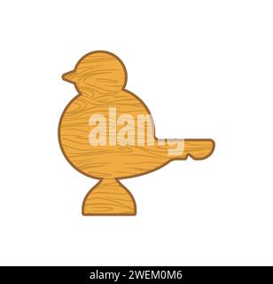 Whistle bird wooden isolated. Children's toy made of wood Stock Vector