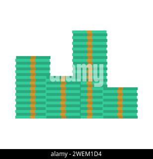 Bundles of money. Stack of dollars. Stacks of cash Stock Vector