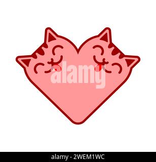 I love cats sign. Heart and cat. I like pet. Symbol of love for animals Stock Vector