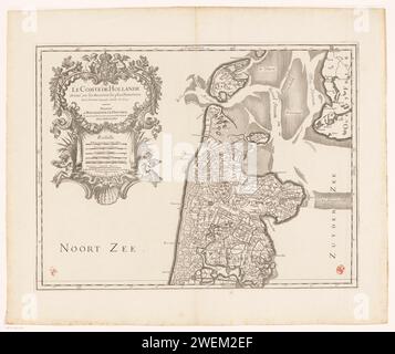 Map of the Graafschap Holland, Louis Cordier, 1690 - 1700 print At the ...