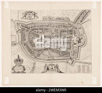 Map of Franeker, 1652 print Map in a nutshell perspective. At the top ...