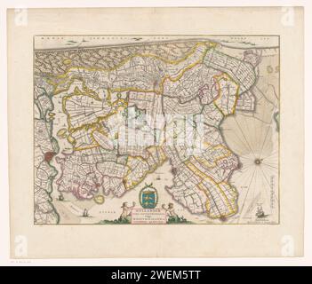 Map of the Graafschap Holland (bottom part), Louis Cordier, 1700 print ...