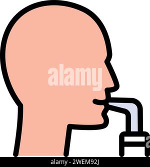 Nebulizer vector icon illustration sign. Color flat icon of nebulizer symbol isolated on white background Stock Vector