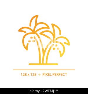 Date Palms in UAE gradient linear vector icon Stock Vector